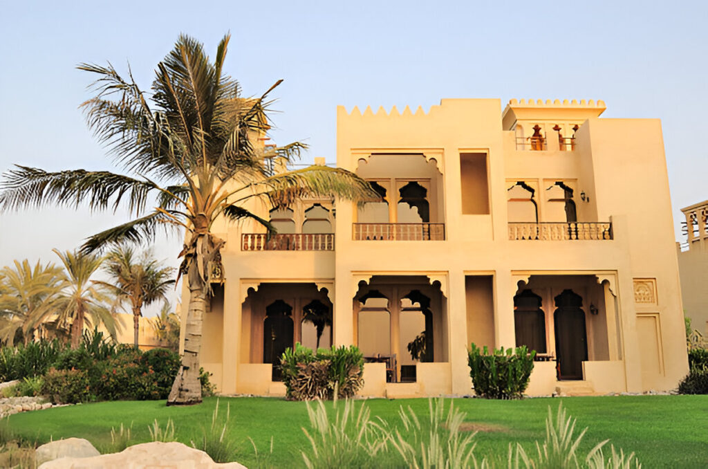 Villa in luxurious hotel, UAE stock photo