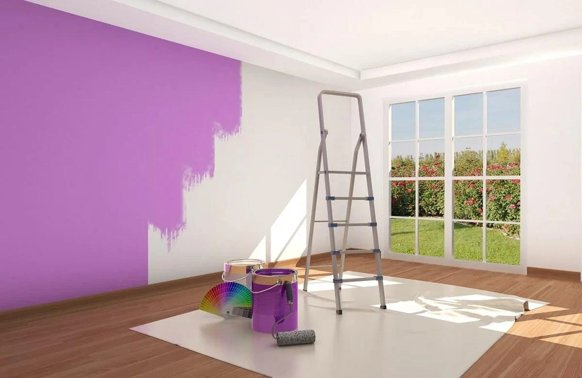 Room repaint in progress by Service Hub painting contractors in Dubai