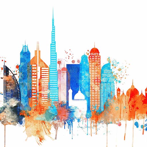 Office Painting Illustration | Business Bay Dubai