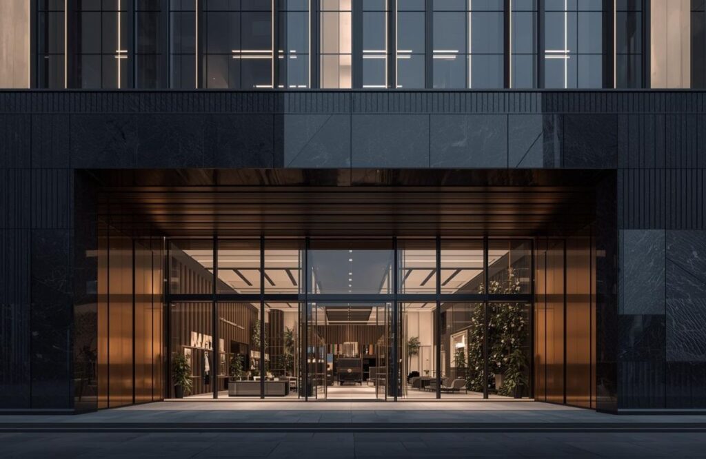 Luxury Metallic Commercial Building Exterior