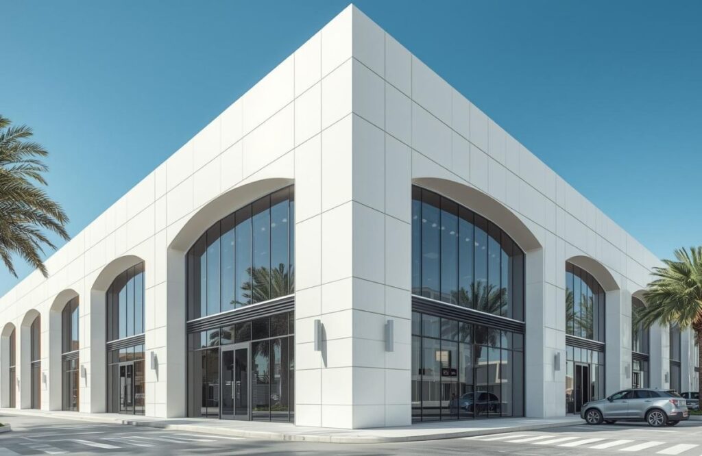 Classic White Exterior Paint for Commercial Buildings