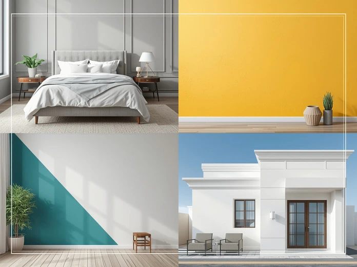 Residential painting services in Dubai for bedroom, kitchen, living room and villa exterior by Service Hub