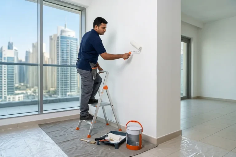 Move-out painting of an apartment in Dubai before handover